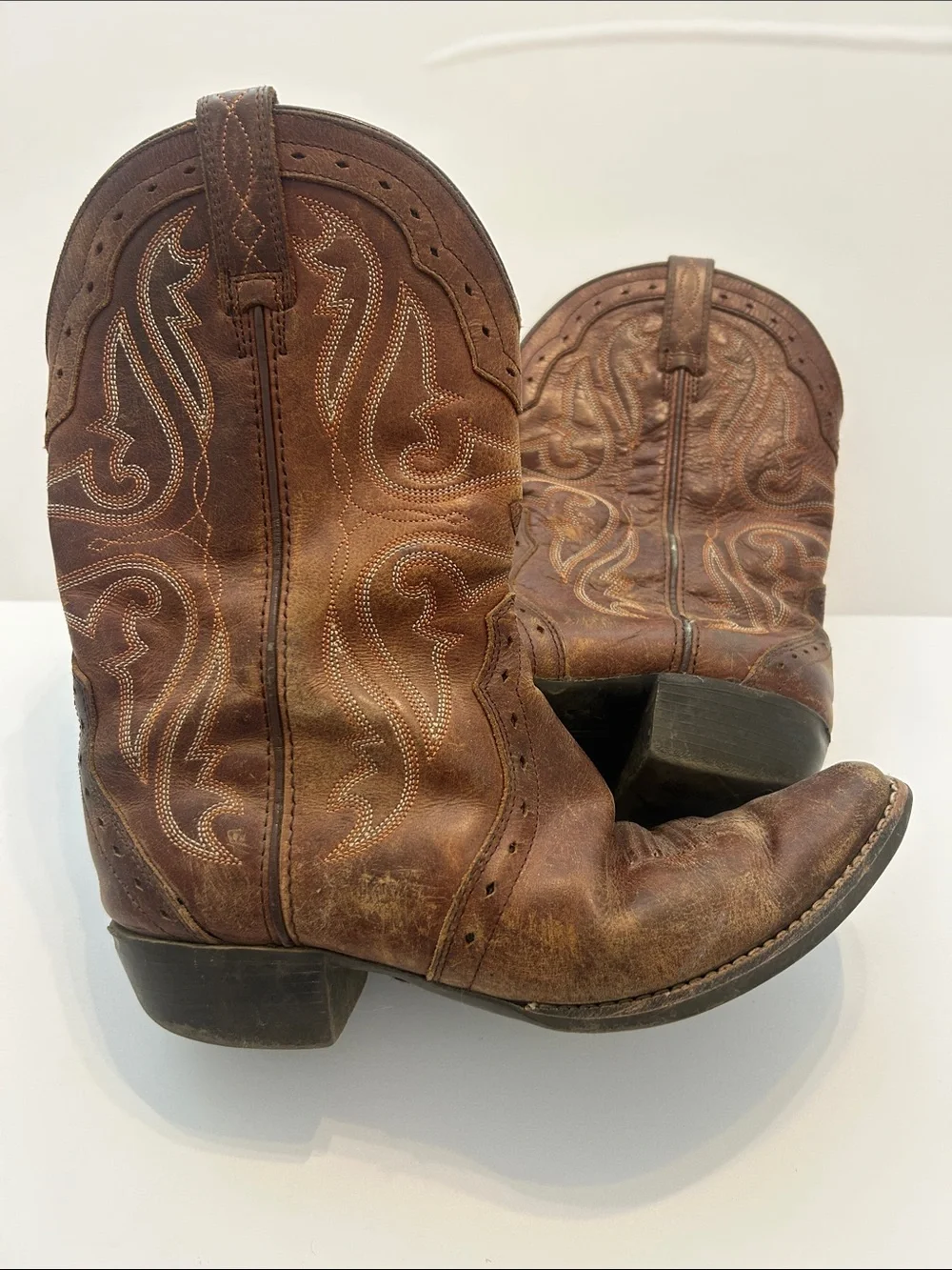 Ariat Brown Leather Kids Western Cowboy Boots